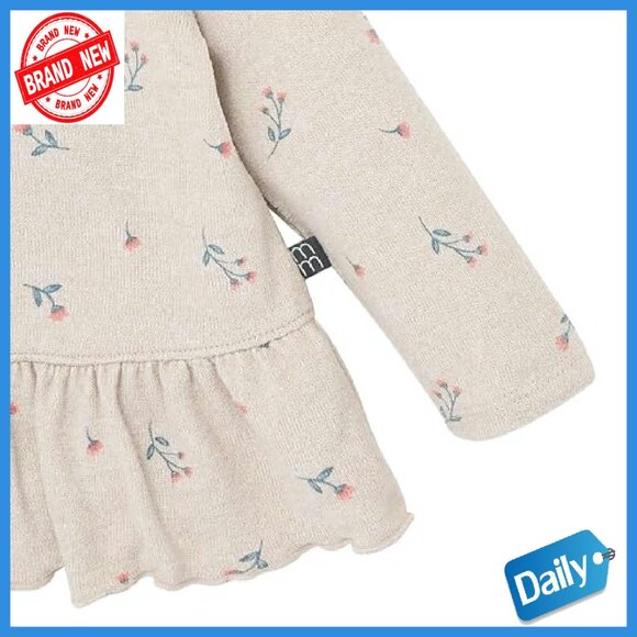 Baby Girl Hacci Top & Pant Set - Soft Peplum Outfit - Size 0-6 - Picture 4 of 8